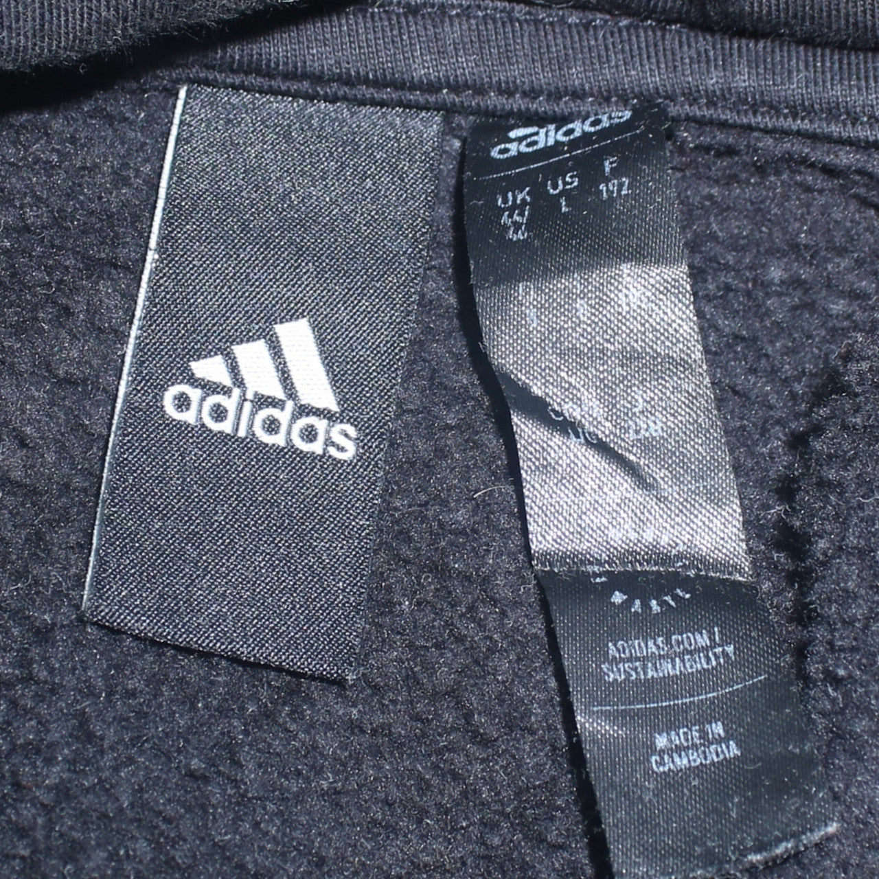 Mens UK Size L adidas Black Pullover Hoodie