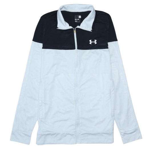 Under Armour Men's White Track Jacket Size S Colourblock Full Zip