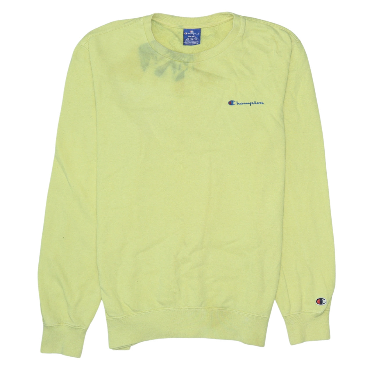 Mens UK Size S Champion Yellow Pullover Sweatshirt