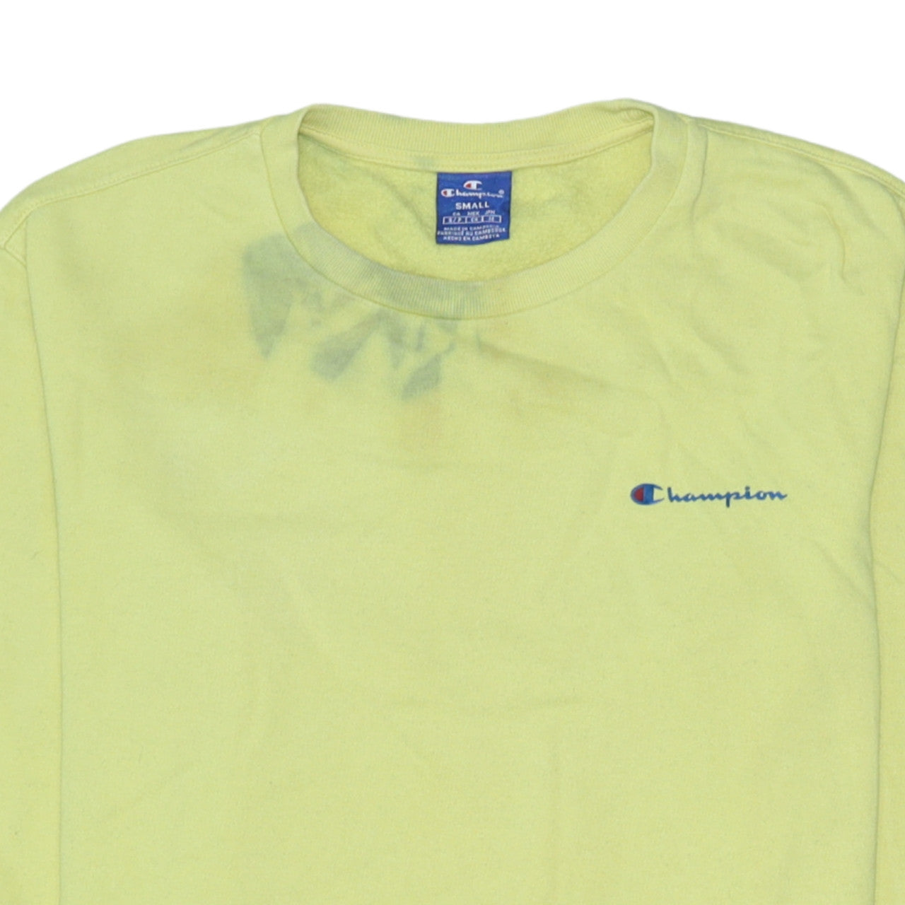 Mens UK Size S Champion Yellow Pullover Sweatshirt