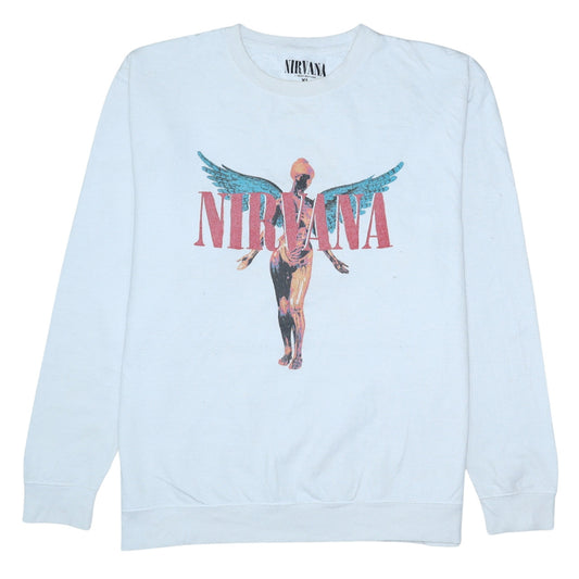 Womens UK Size XL Nirvana White Pullover Sweatshirt