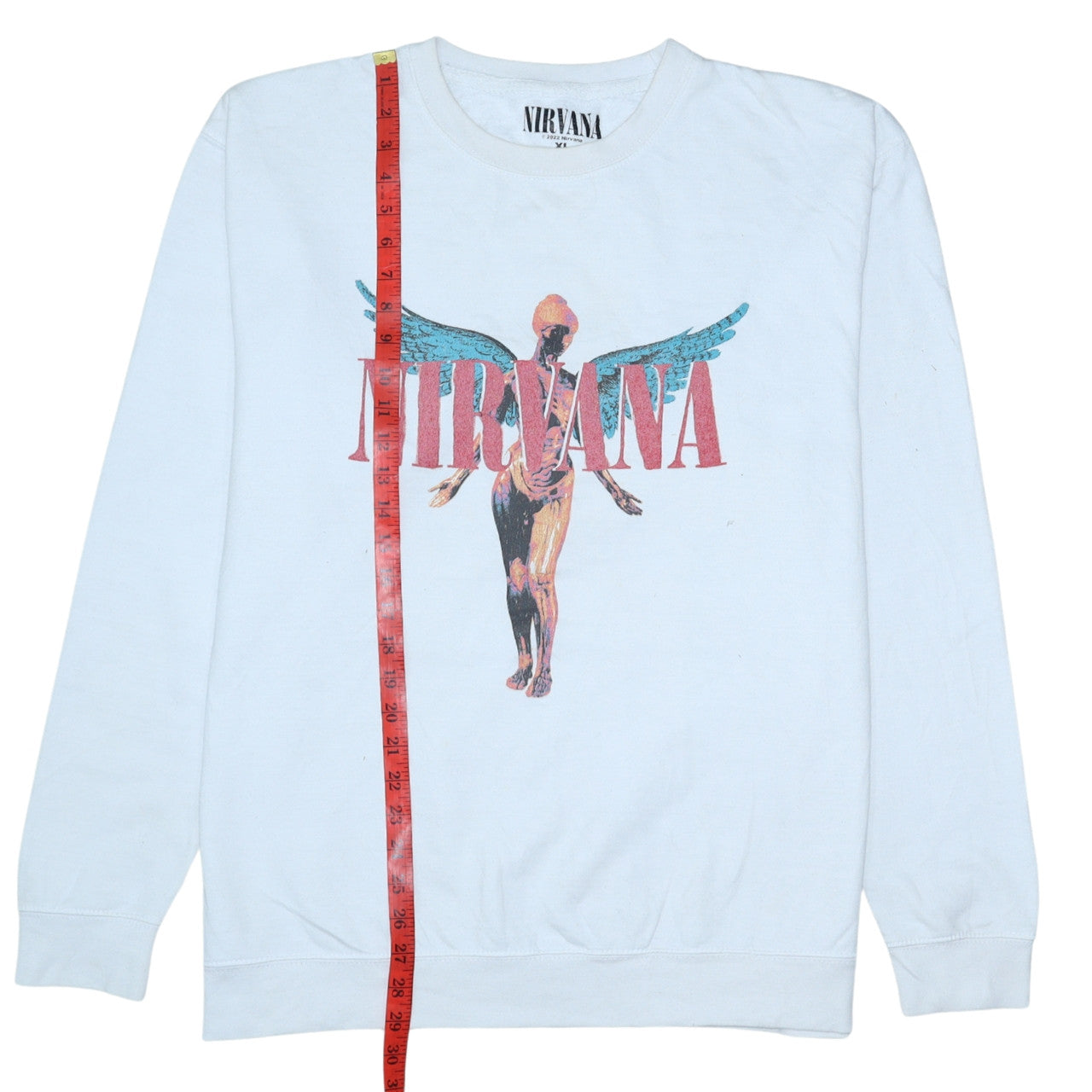 Womens UK Size XL Nirvana White Pullover Sweatshirt