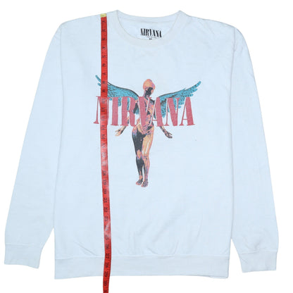 Womens UK Size XL Nirvana White Pullover Sweatshirt