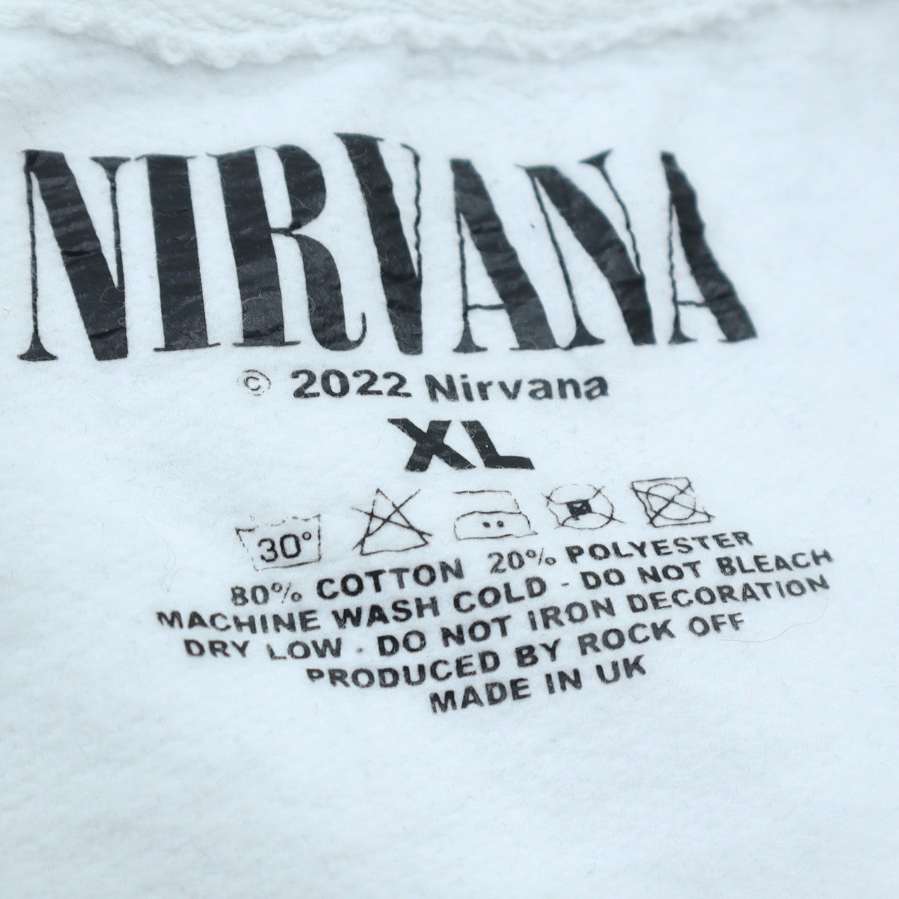 Womens UK Size XL Nirvana White Pullover Sweatshirt