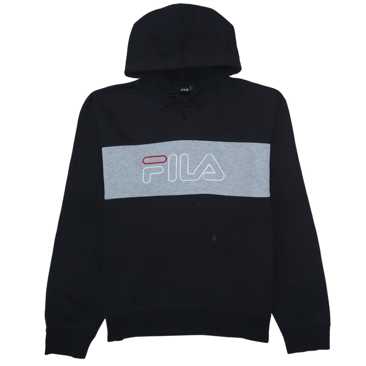 Mens UK Size L FILA Black Pullover Hoodie