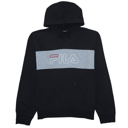 Mens UK Size L FILA Black Pullover Hoodie