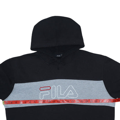 Mens UK Size L FILA Black Pullover Hoodie