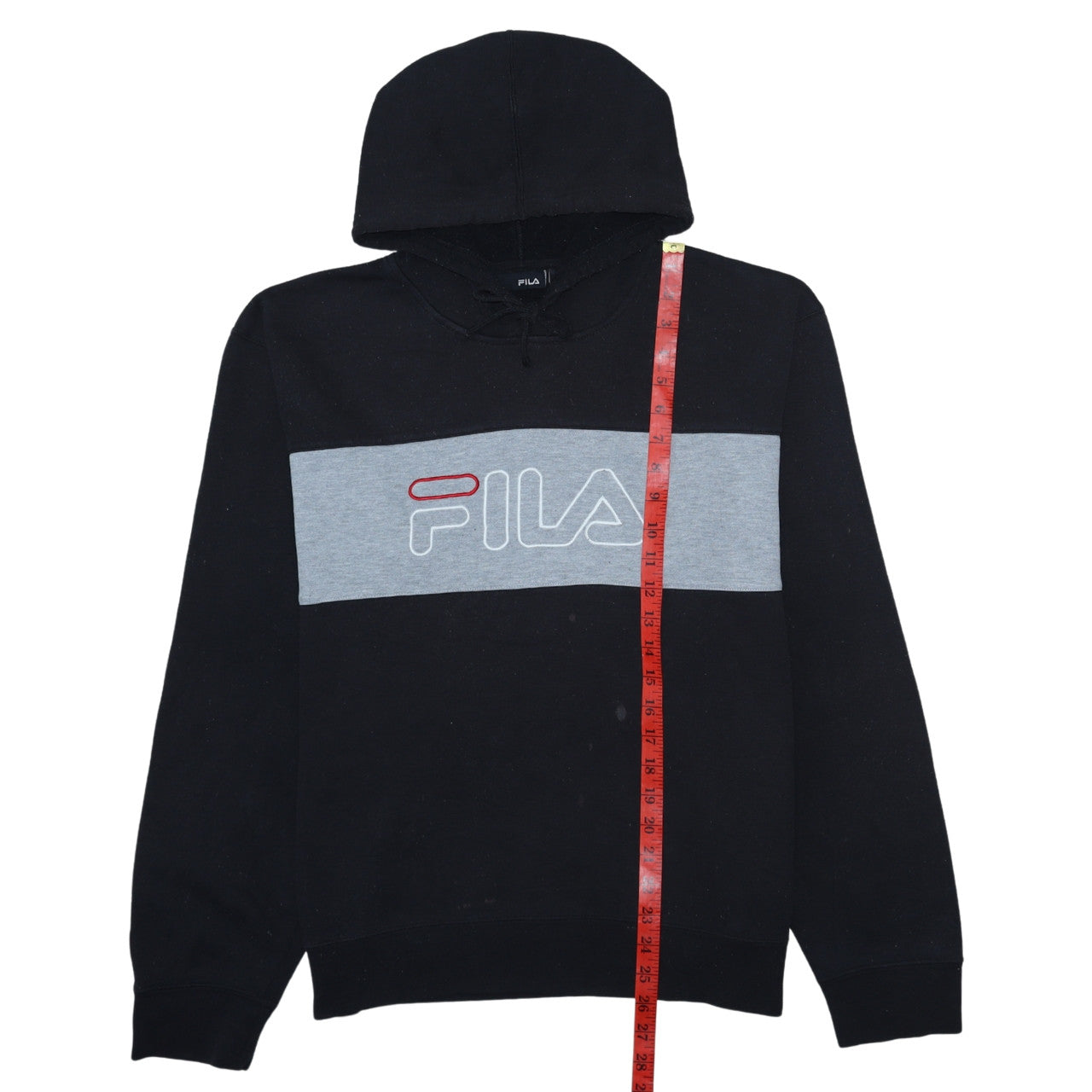 Mens UK Size L FILA Black Pullover Hoodie