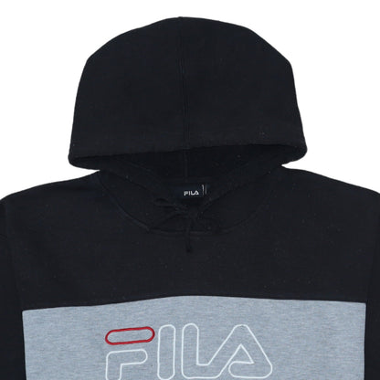 Mens UK Size L FILA Black Pullover Hoodie