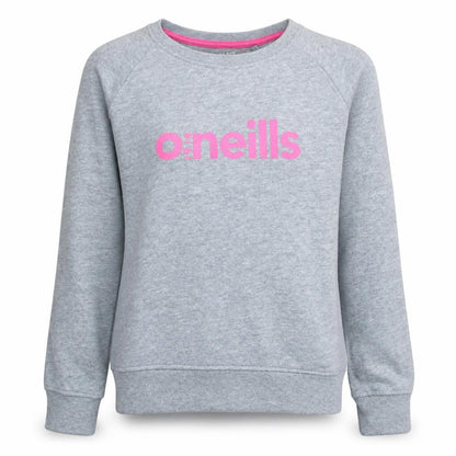 O'Neills Girls Grey Pullover Sweatshirt 9-10 Years Logo Crew Neck