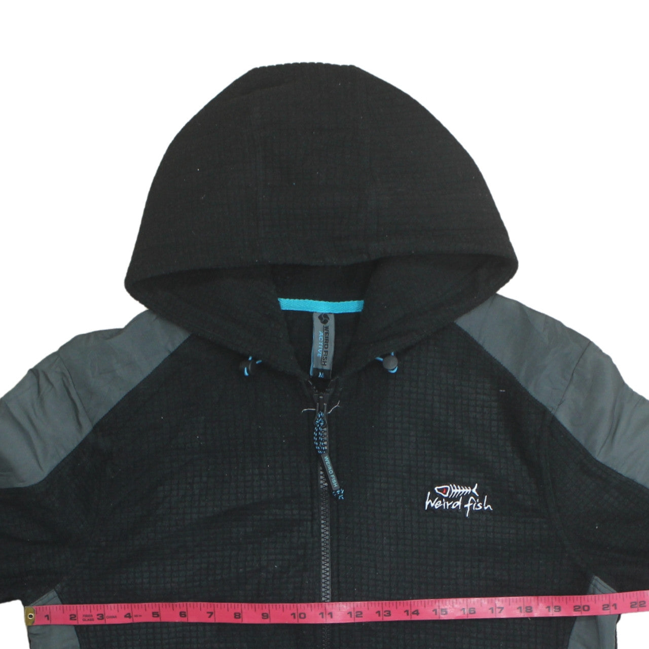 Mens UK Size M Weird Fish Black Full Zip Hoodie