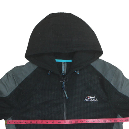Mens UK Size M Weird Fish Black Full Zip Hoodie