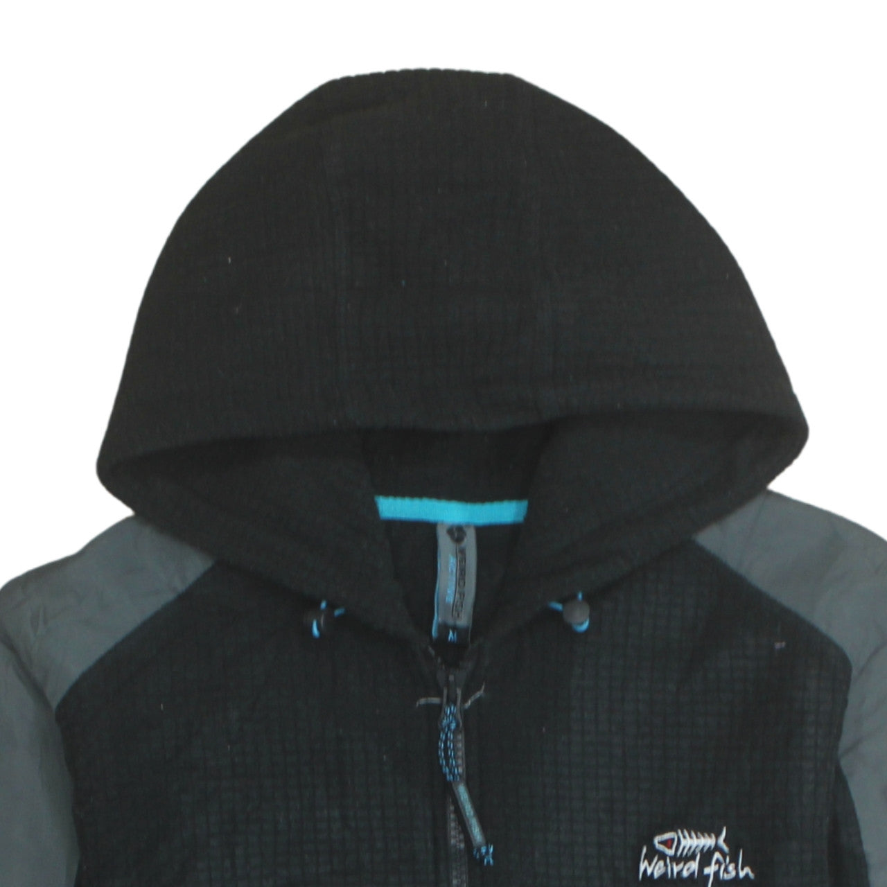 Mens UK Size M Weird Fish Black Full Zip Hoodie