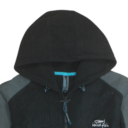 Mens UK Size M Weird Fish Black Full Zip Hoodie