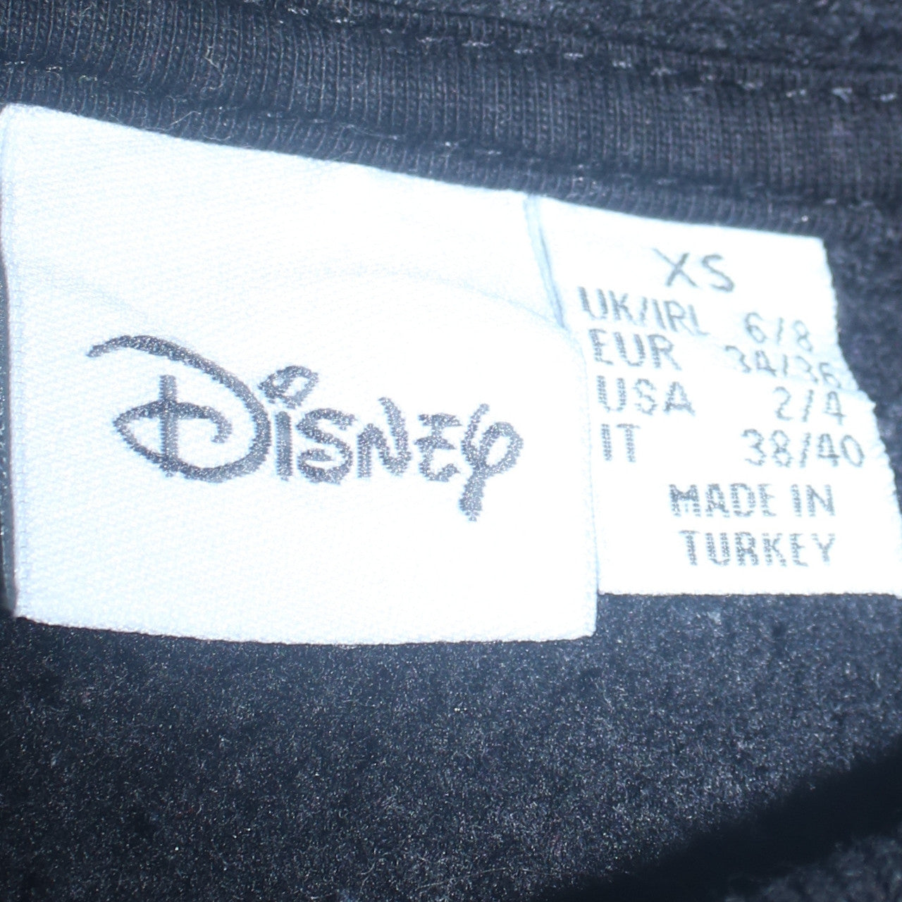 Womens UK Size XS Disney Black Pullover Hoodie