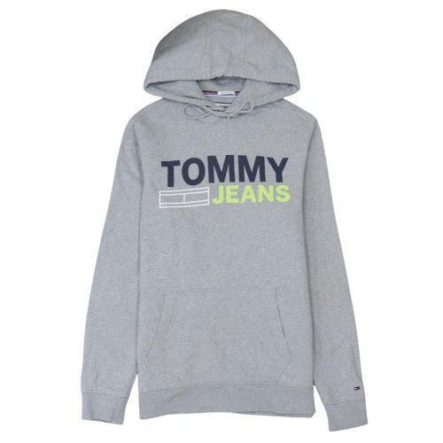Mens UK Size L Tommy Jeans Grey Pullover Hoodie