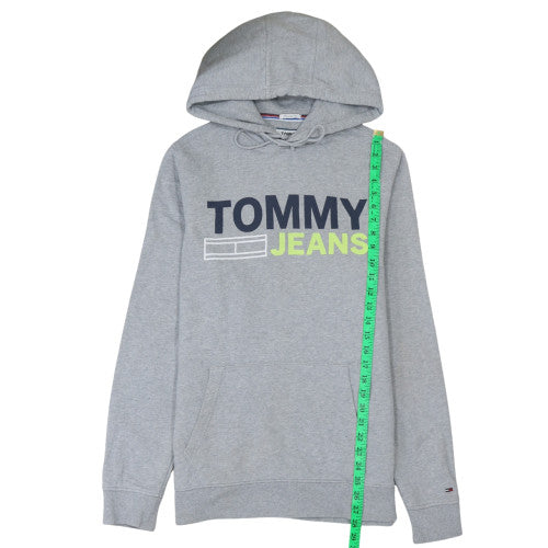 Mens UK Size L Tommy Jeans Grey Pullover Hoodie