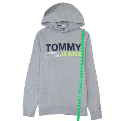Mens UK Size L Tommy Jeans Grey Pullover Hoodie