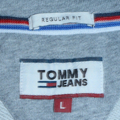 Mens UK Size L Tommy Jeans Grey Pullover Hoodie