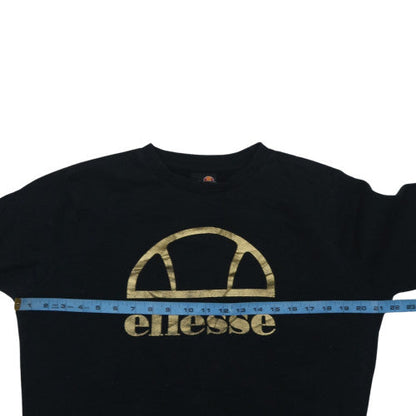 Ellesse Girls Black Gold Logo Pullover Sweatshirt 13-14 Years