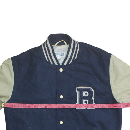 Mens UK Size 33R Rainbow Collection Blue Varsity Jacket