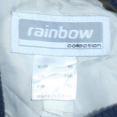 Mens UK Size 33R Rainbow Collection Blue Varsity Jacket