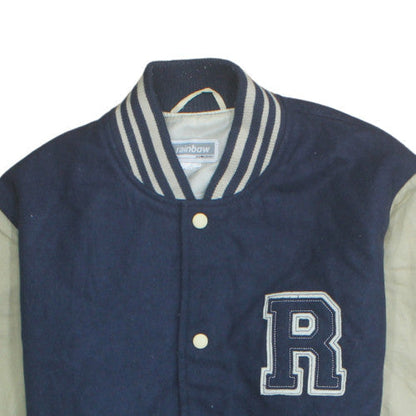Mens UK Size 33R Rainbow Collection Blue Varsity Jacket