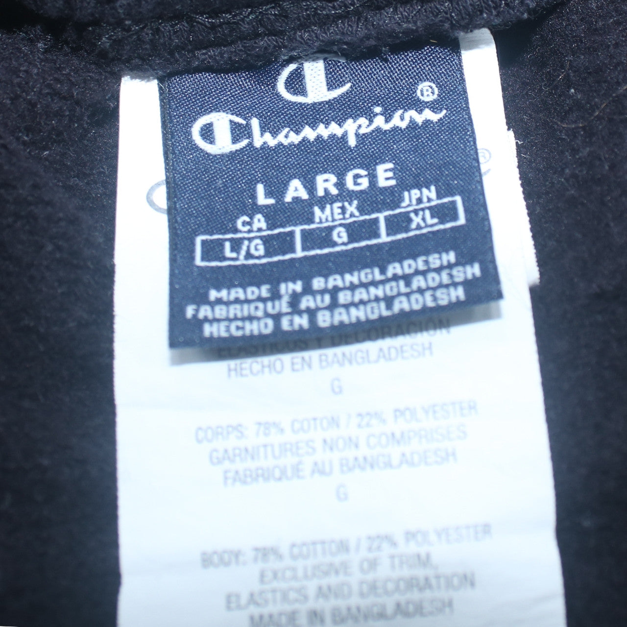 Mens UK Size L Champion Regular Fit Jogger Black Trousers