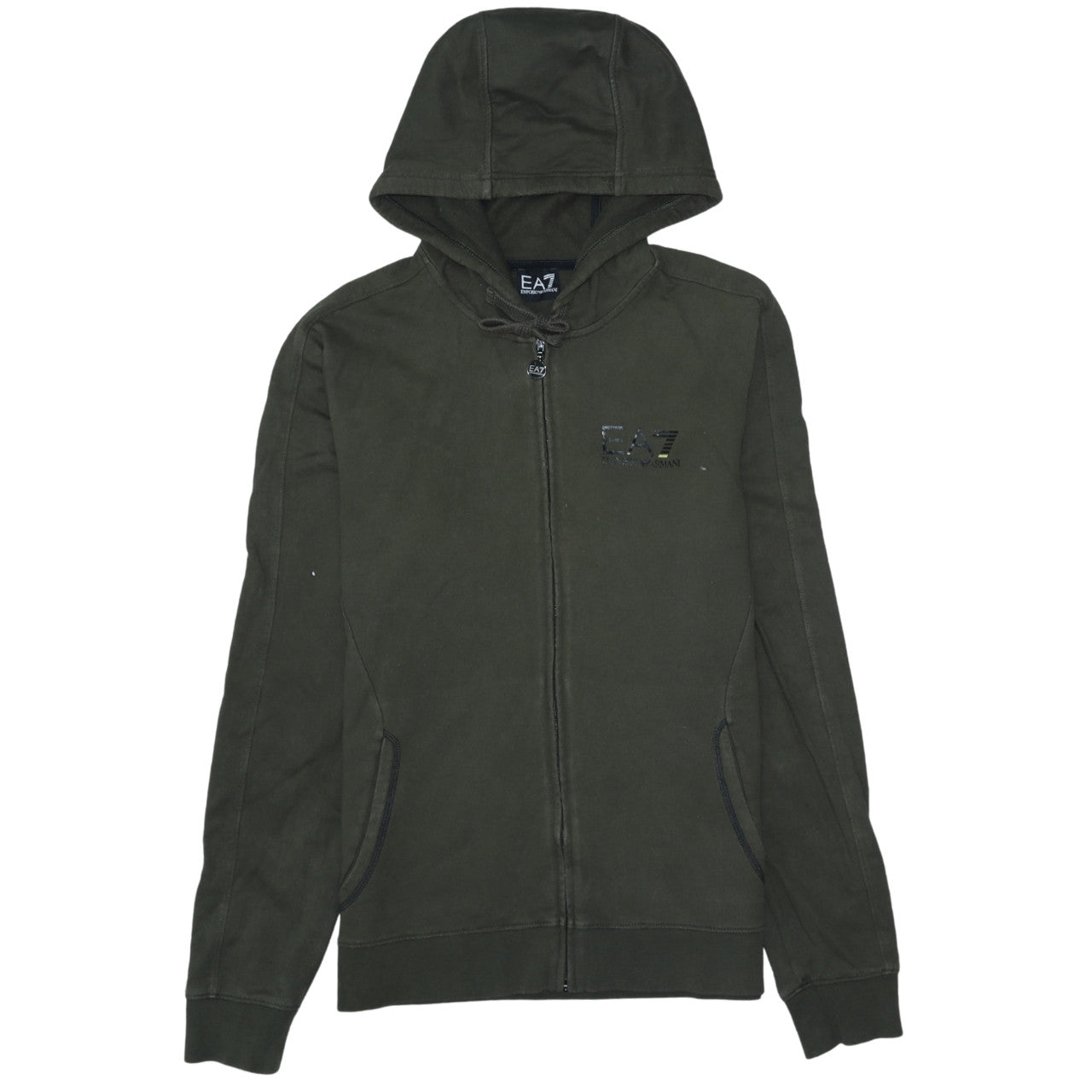 Mens UK Size S Emporio Armani Green Full Zip Hoodie