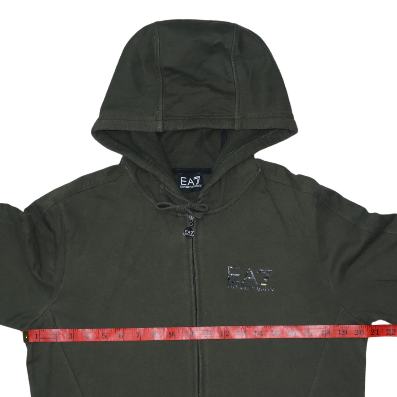 Mens UK Size S Emporio Armani Green Full Zip Hoodie