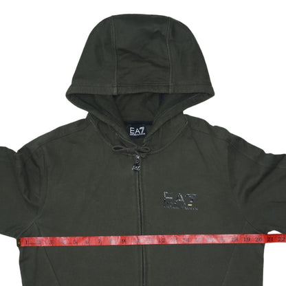 Mens UK Size S Emporio Armani Green Full Zip Hoodie