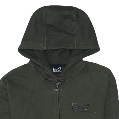 Mens UK Size S Emporio Armani Green Full Zip Hoodie