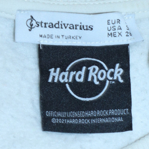 Womens UK Size S Stradivarius White Pullover Sweatshirt