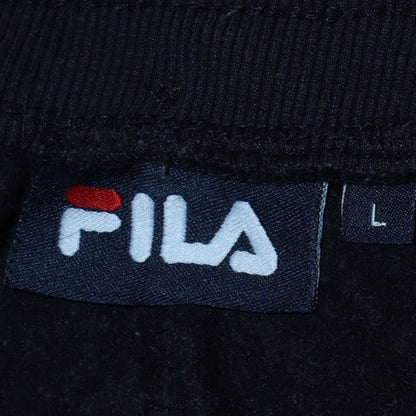 FILA Men's Black Jogger Trousers L Logo Cuffed Fleece Regular Fit