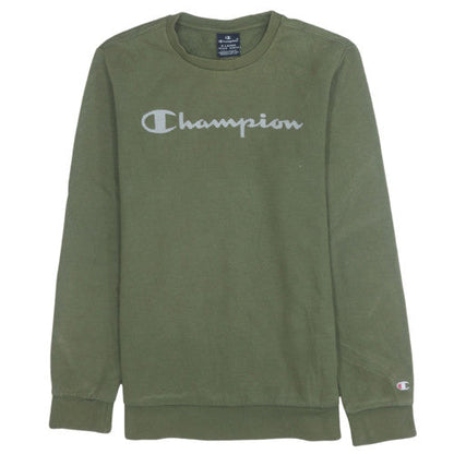 Champion Boys Khaki Green XL 13-14 Years Crew Neck Sweatshirt