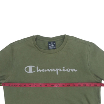 Champion Boys Khaki Green XL 13-14 Years Crew Neck Sweatshirt