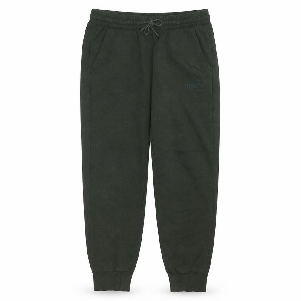 Front view of Puma Men's Green Fleece Joggers M Regular Fit Casual Trousers