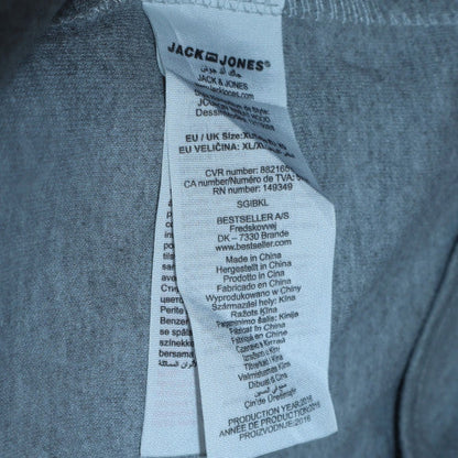 Mens UK Size XL JACK & JONES Grey Full Zip Hoodie