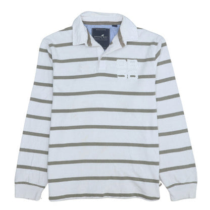 Mens UK Size M Stone Bay White Henley Sweatshirt