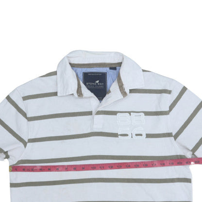 Mens UK Size M Stone Bay White Henley Sweatshirt