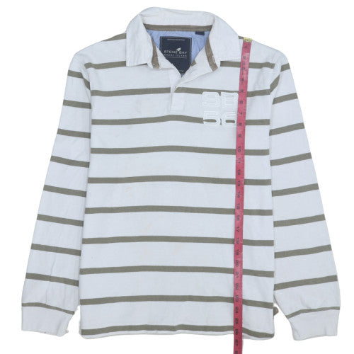 Mens UK Size M Stone Bay White Henley Sweatshirt