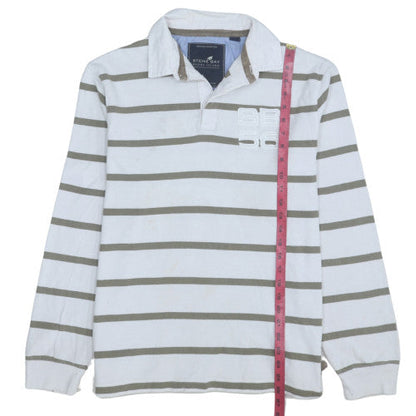 Mens UK Size M Stone Bay White Henley Sweatshirt
