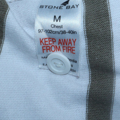 Mens UK Size M Stone Bay White Henley Sweatshirt
