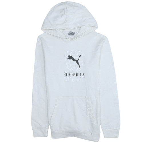 Mens UK Size XS PUMA White Pullover Hoodie