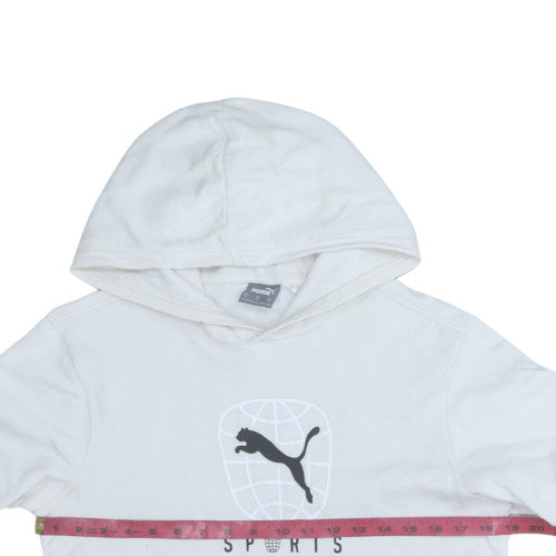 Mens UK Size XS PUMA White Pullover Hoodie