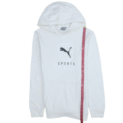 Mens UK Size XS PUMA White Pullover Hoodie