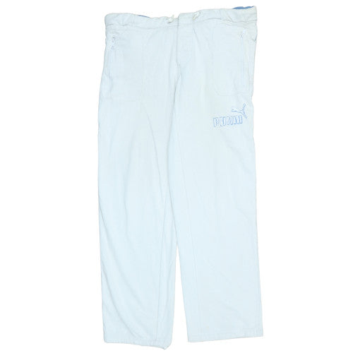 Mens UK Size M PUMA Regular Fit Jogger White Trousers