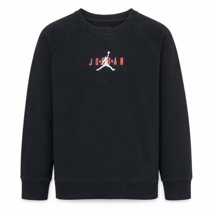 Jordan Boys Black 15-16 Years Pullover Sweatshirt with Logo Embroidery