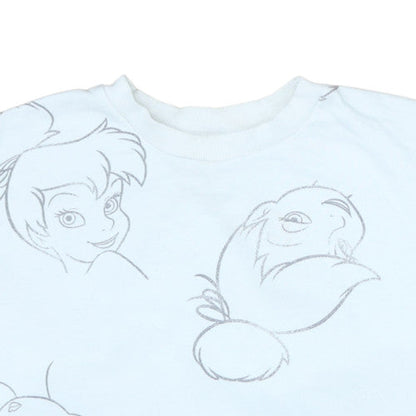 Disney Classics at George Women White Tinkerbell Pullover Sweatshirt Size 16