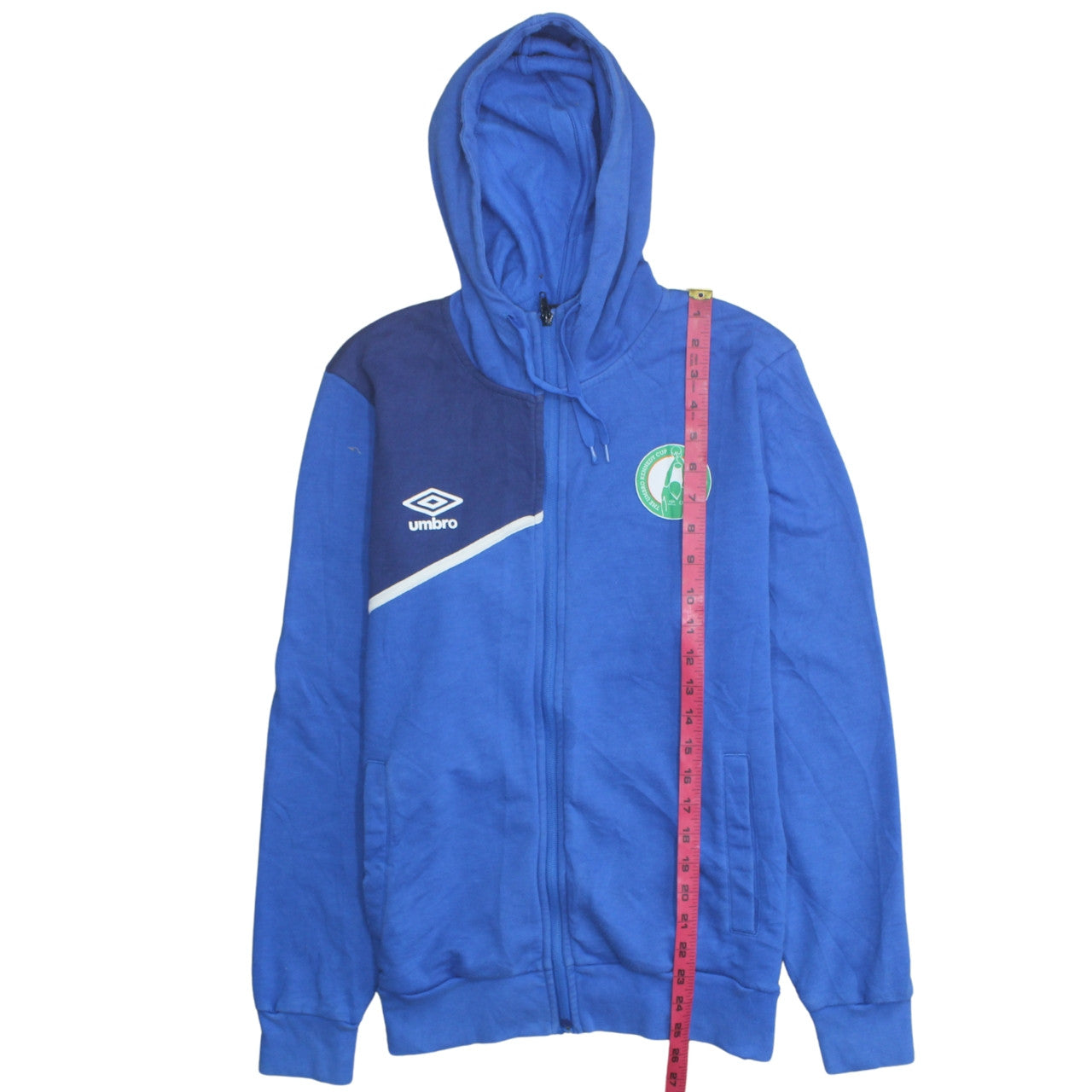 Mens UK Size M Umbro Blue Full Zip Hoodie
